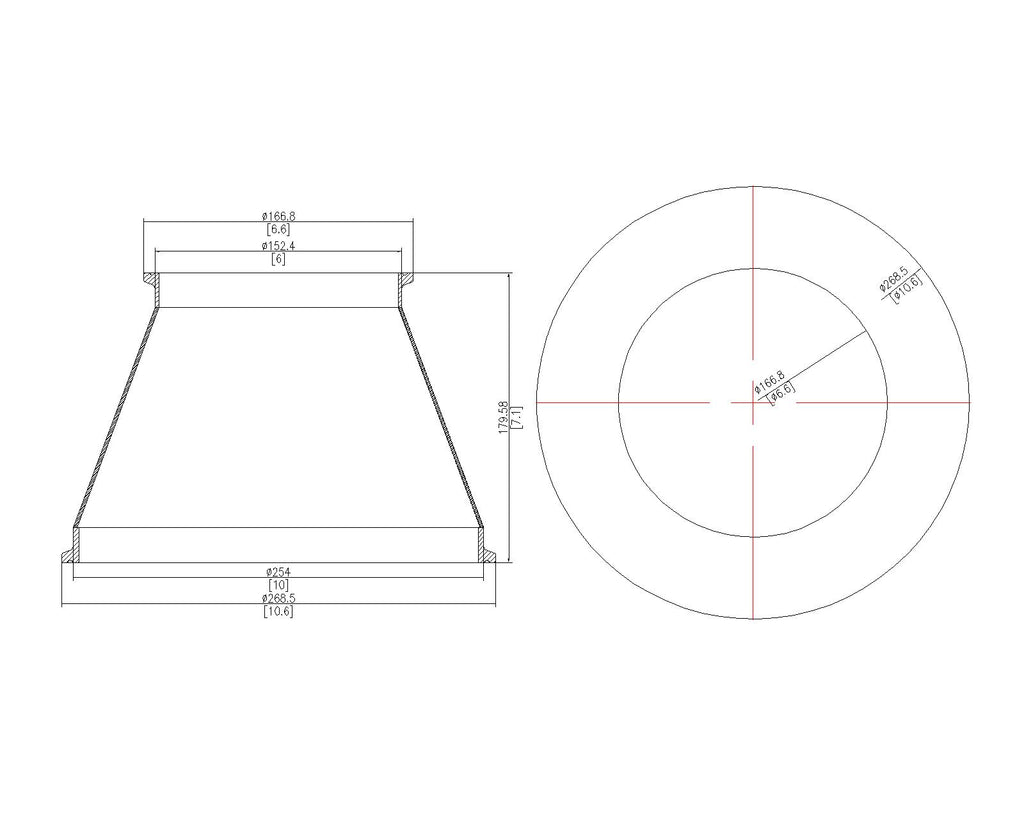 Concentric Reducer | Tri Clamp 10 in. x 6 in. - SS304 / 3A