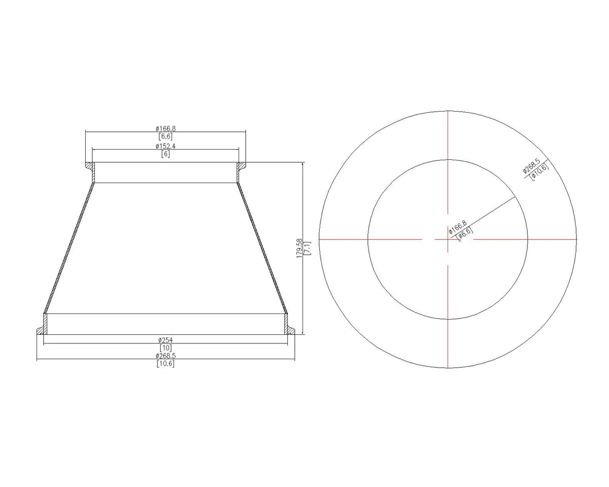 Concentric Reducer | Tri Clamp 10 in. x 6 in. - SS304 / 3A
