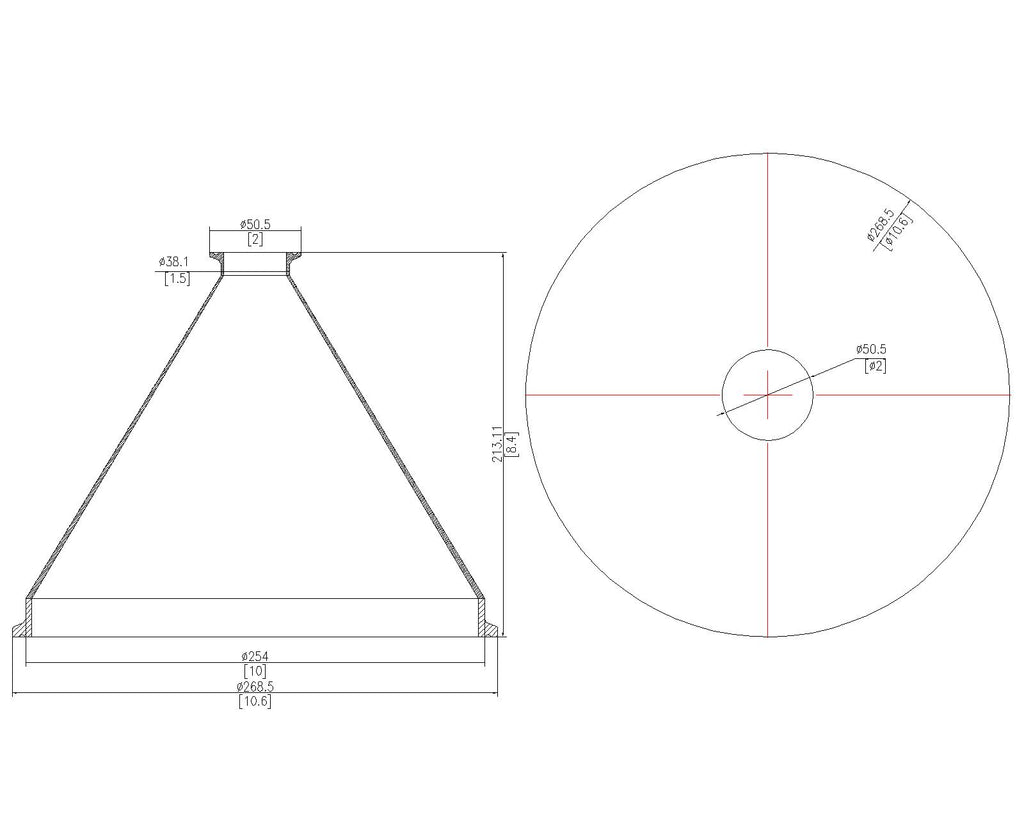 Concentric Reducer | Tri Clamp 10 in. x 1.5 in. - SS304 / 3A