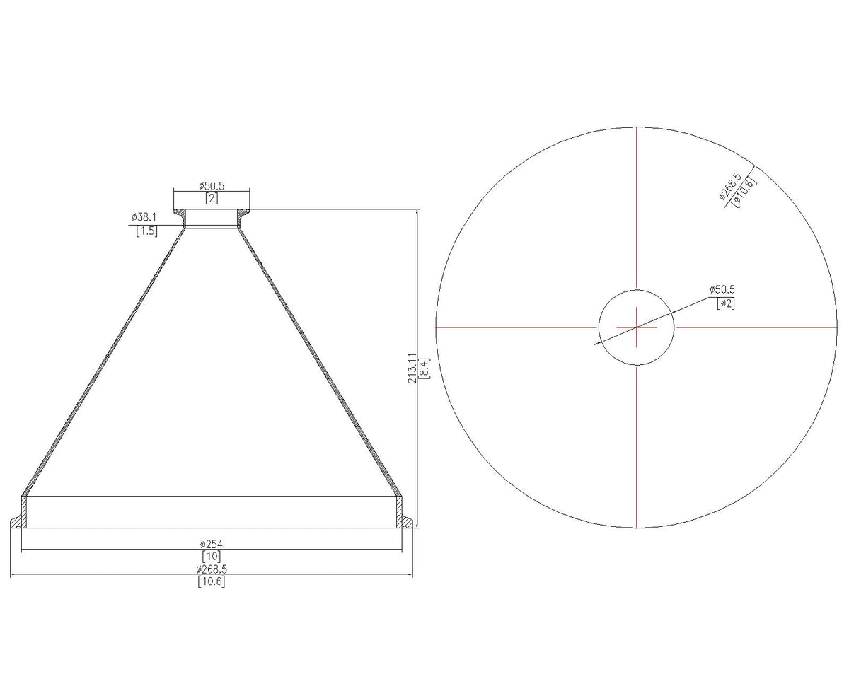 Concentric Reducer | Tri Clamp 10 in. x 1.5 in. - SS304 / 3A