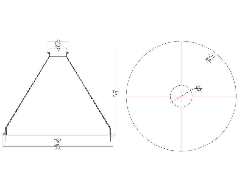 Concentric Reducer | Tri Clamp 12 in. x 2 in. - SS304 / 3A