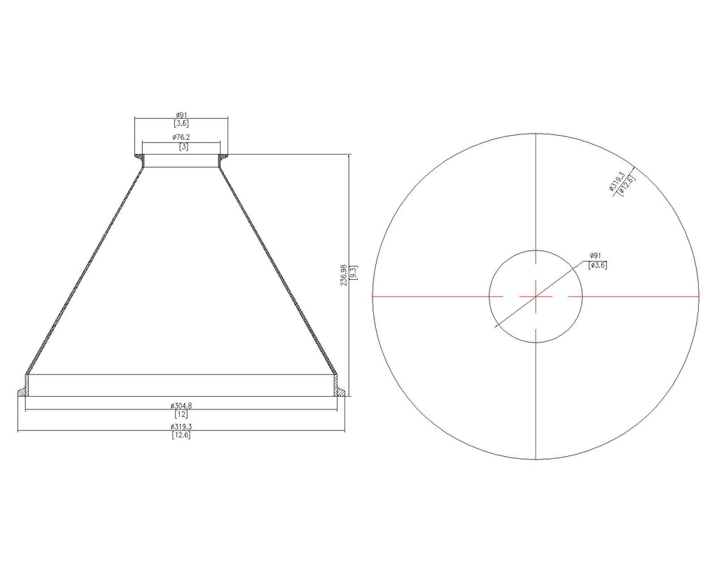 Concentric Reducer | Tri Clamp 12 in. x 3 in. - SS304 / 3A