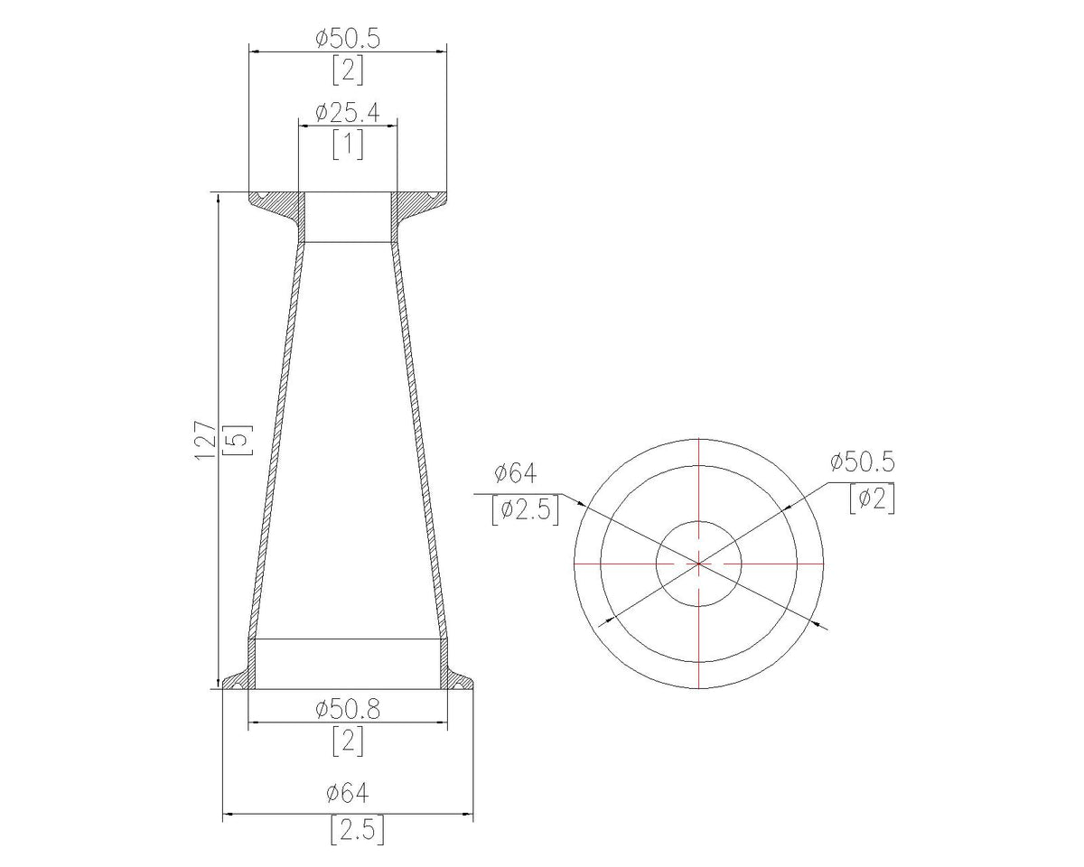 Concentric Reducer | Tri Clamp 2 in. x 1 in. - SS304 / 3A