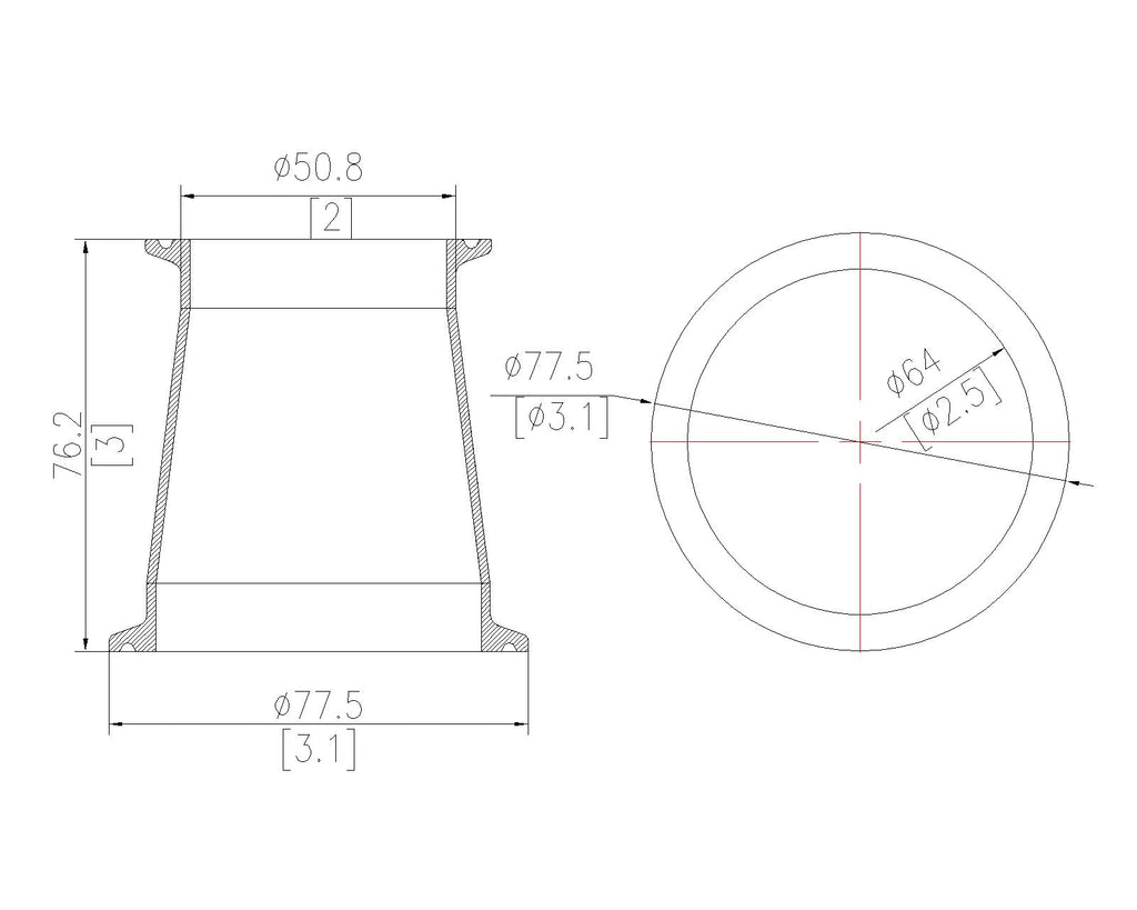 Concentric Reducer | Tri Clamp 2.5 in. x 2 in. - SS304 / 3A