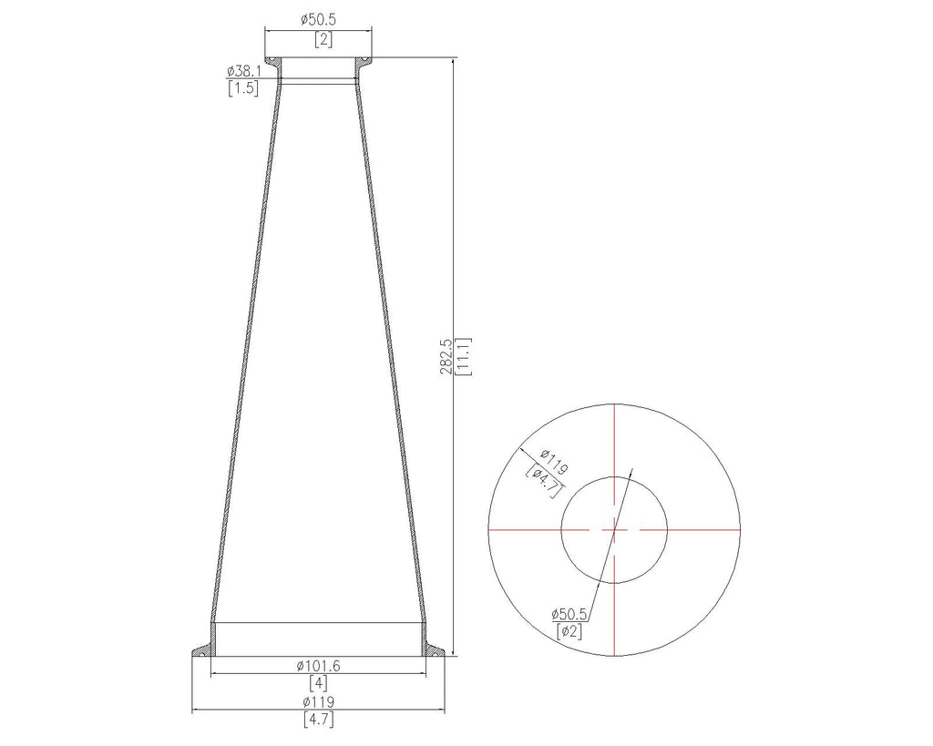 Concentric Reducer | Tri Clamp 4 in. x 1.5 in. - SS304 / 3A