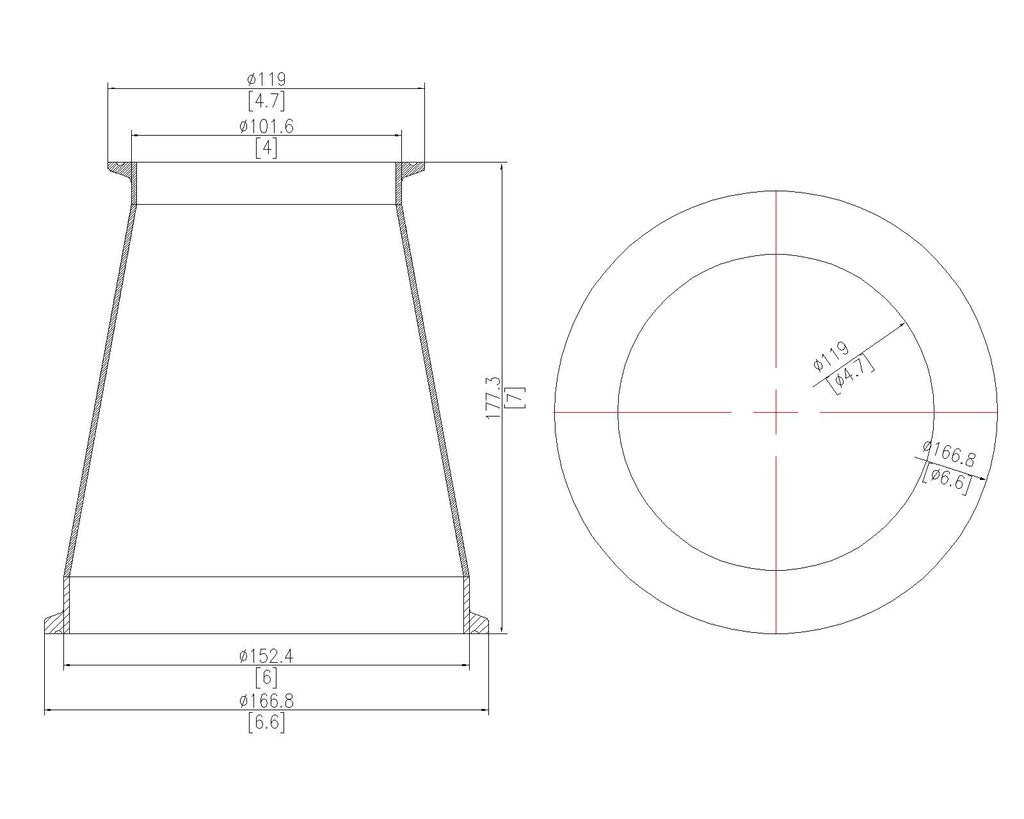 Concentric Reducer | Tri Clamp 6 in. x 4 in. - SS304 / 3A