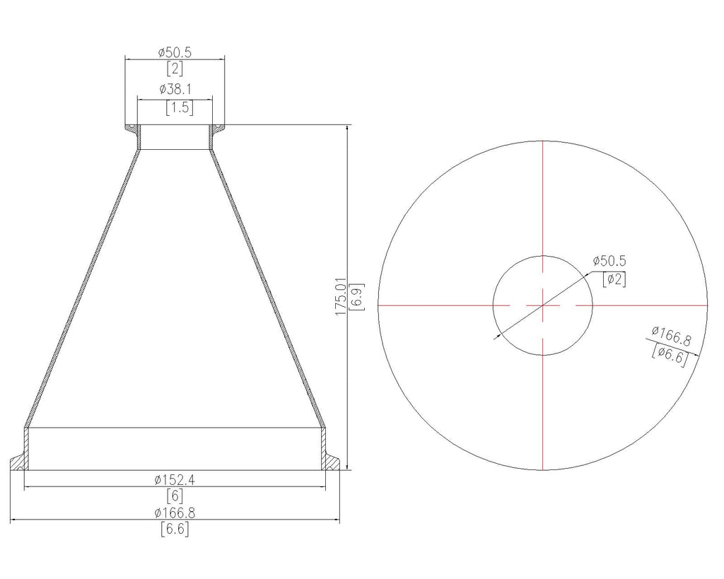 Concentric Reducer | Tri Clamp 6 in. x 1.5 in. - SS304 / 3A