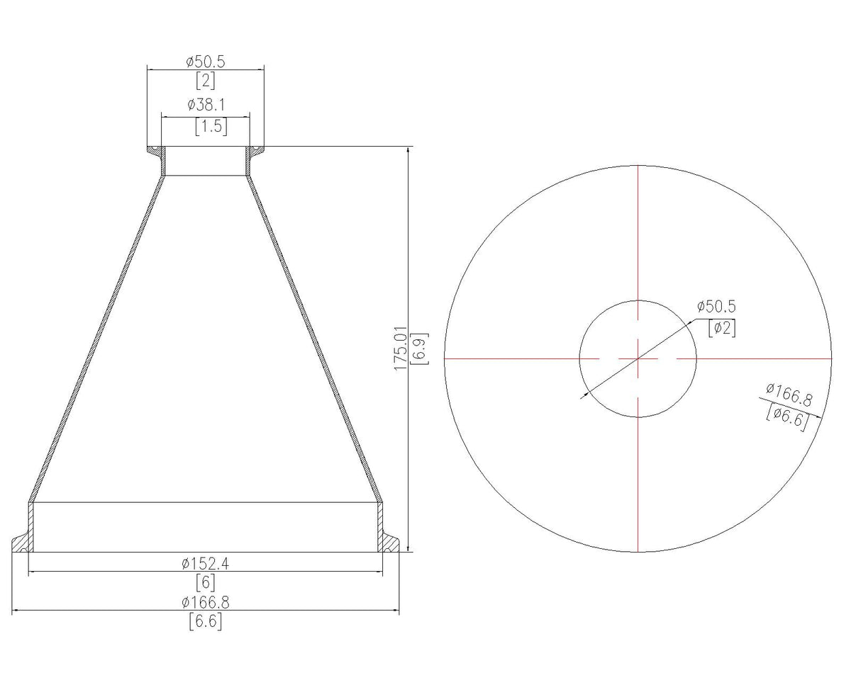 Concentric Reducer | Tri Clamp 6 in. x 1.5 in. - SS304 / 3A