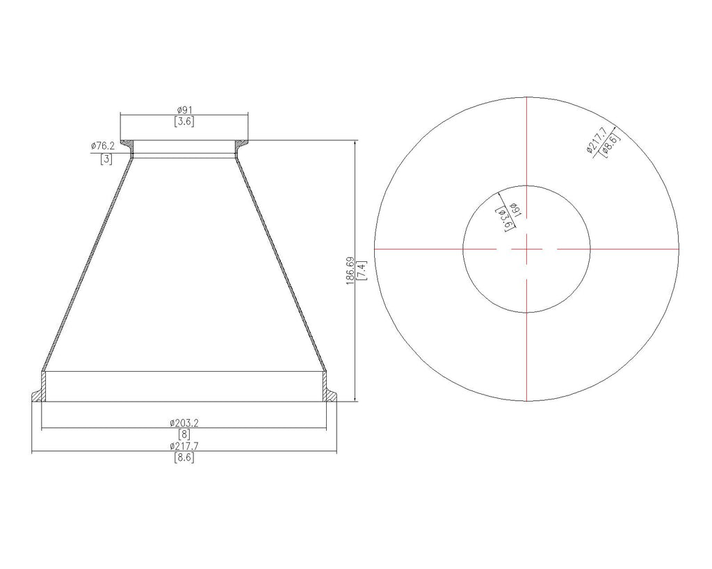 Concentric Reducer | Tri Clamp 8 in. x 3 in. - SS304 / 3A