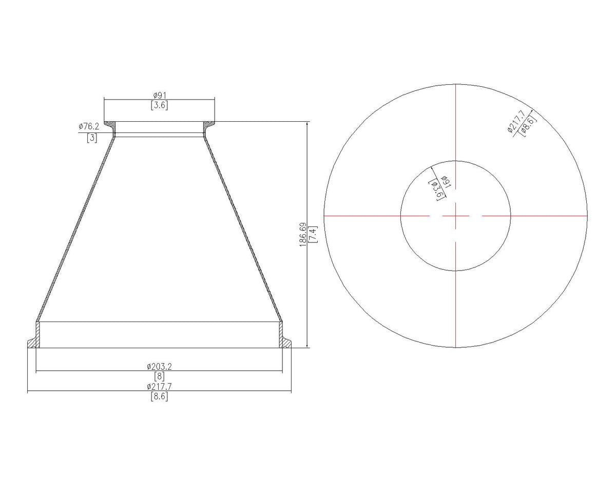 Concentric Reducer | Tri Clamp 8 in. x 3 in. - SS304 / 3A