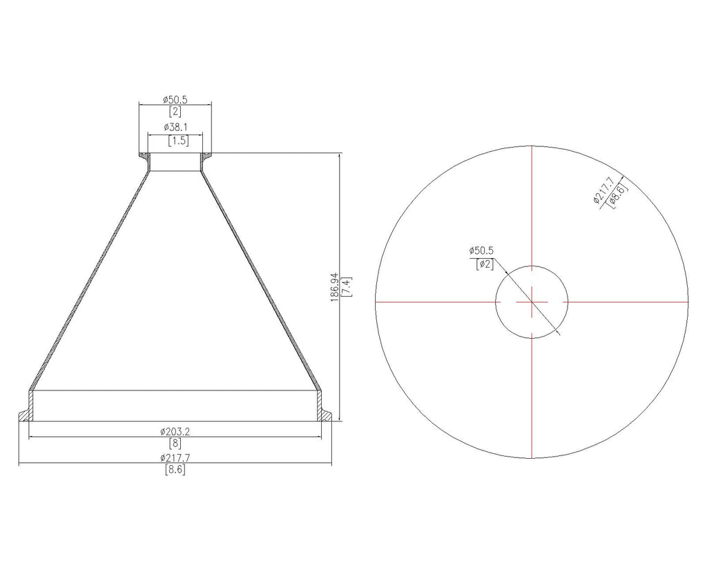 Concentric Reducer | Tri Clamp 8 in. x 1.5 in. - SS304 / 3A