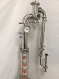 6 plates 3" Glass Reflux Column with Gin Basket and 2 inch 6 plate column