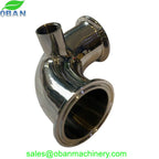 Sanitary 2 inch tri clamp 90 deg elbow with 1/2 FNPT