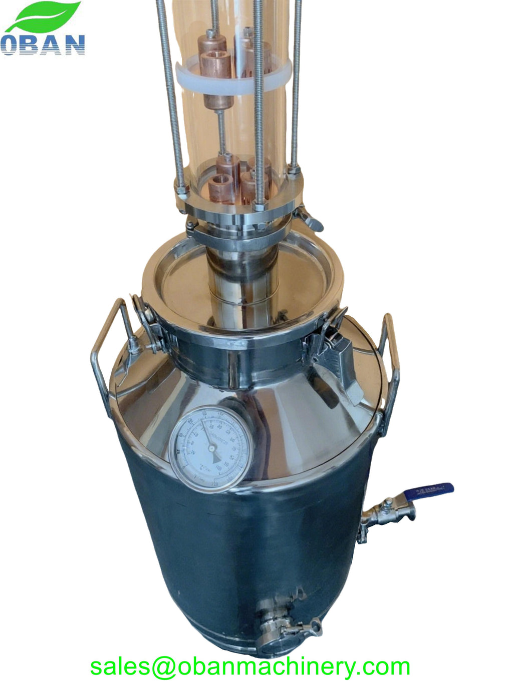 50lt 3 inch Glass Column Still with Gin Basket