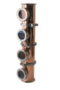 4 inch 4 Plate Copper Flute Column Sections with Copper Bubble Plates
