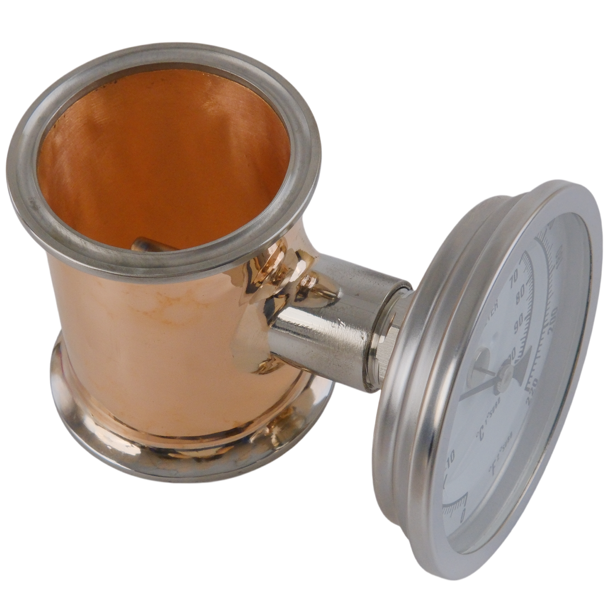 Copper Spool with Dial Thermometer